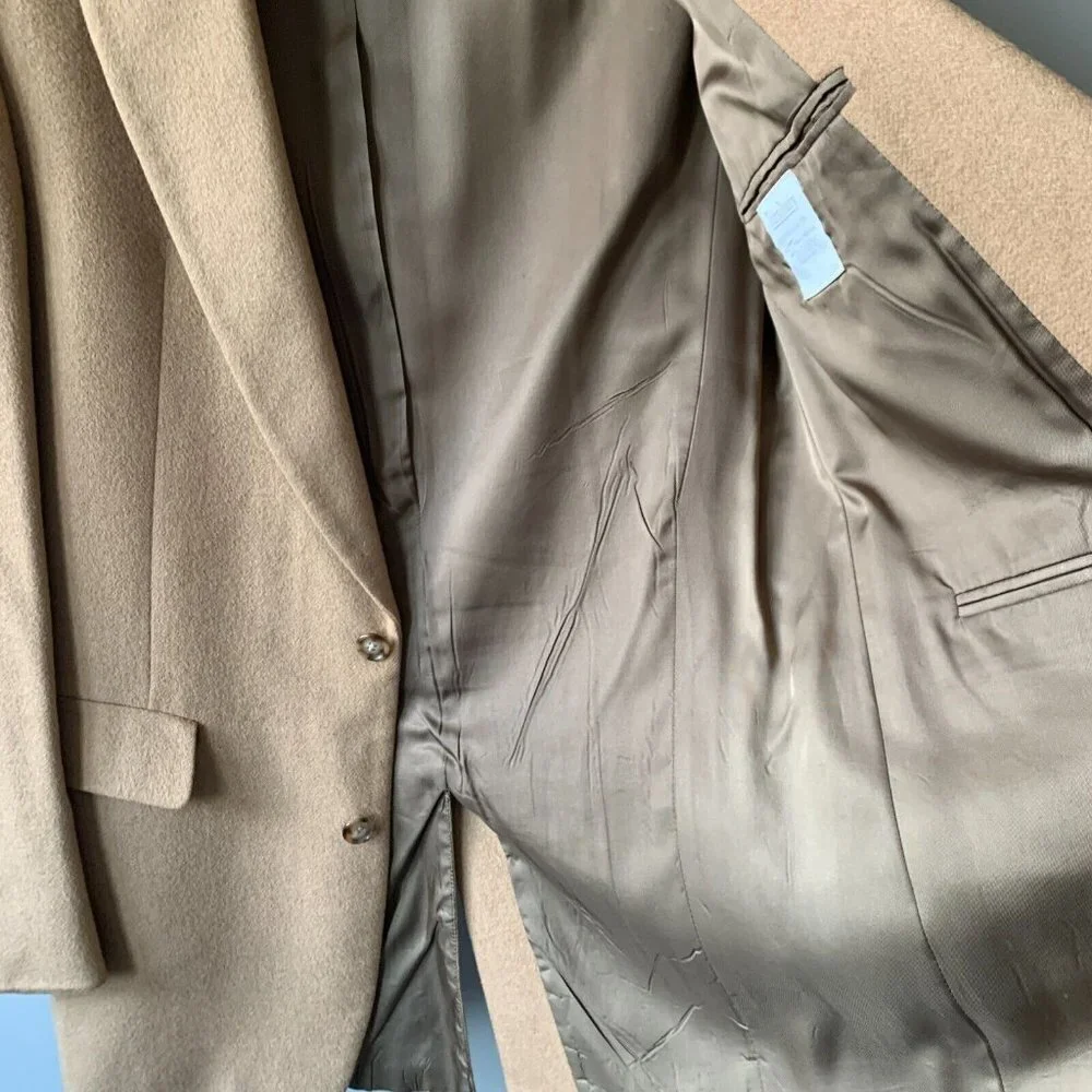 Turnbury Sport Coat Mens‎ Size 42R 100% Camel Hair Khaki Beige Blazer Jacket